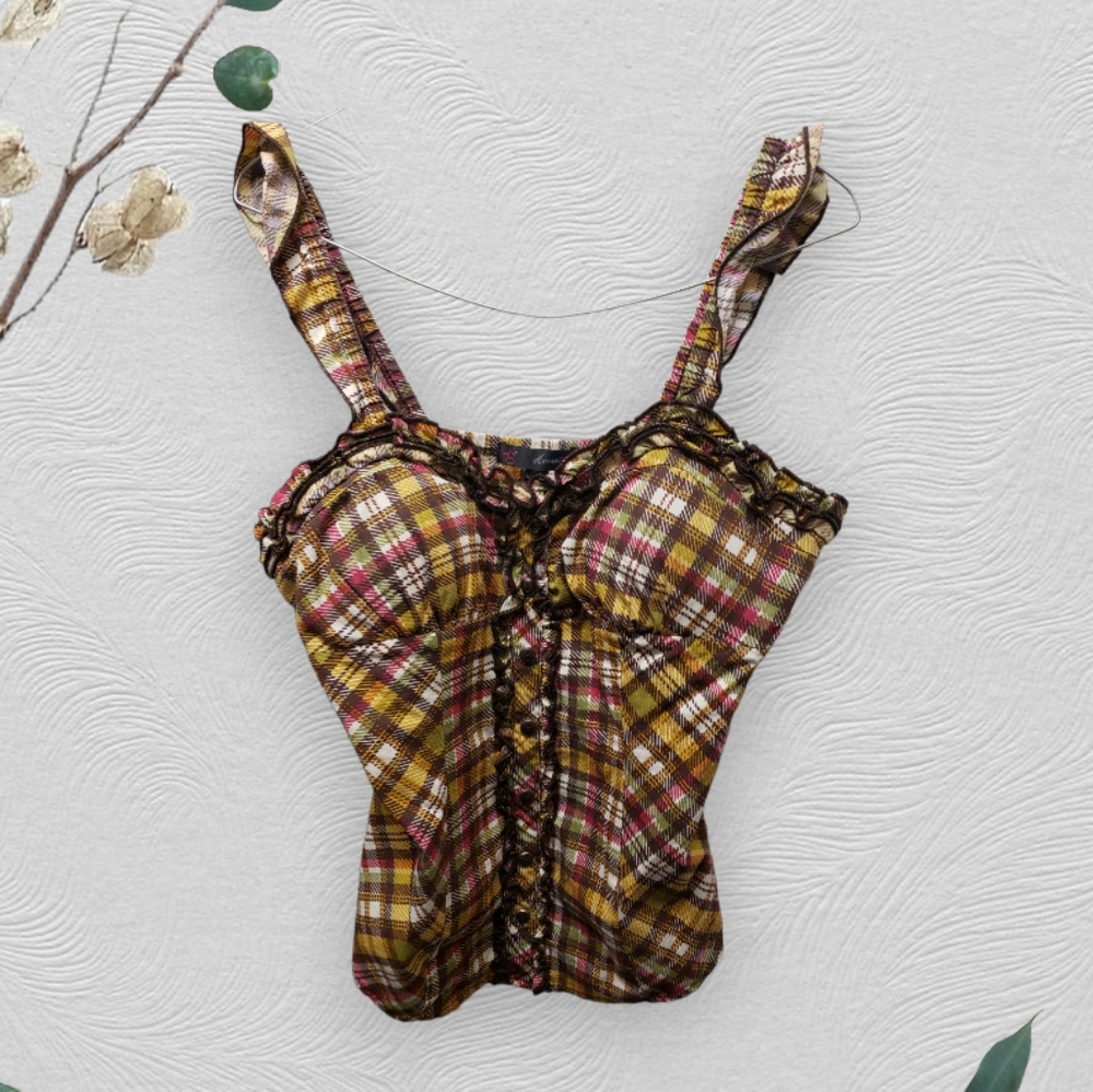 Padded Plaid Tank